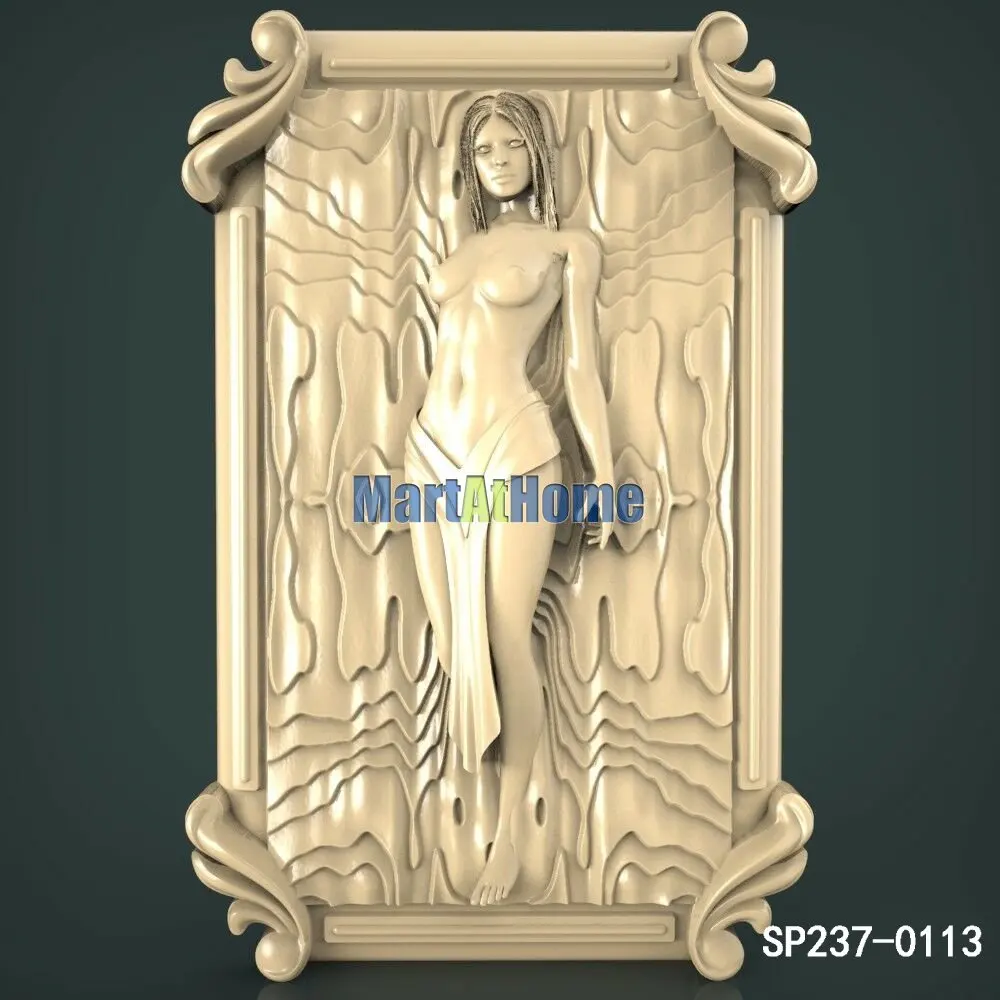 

3D STL Model Girl for CNC Router Engraving & 3D Printing Relief Support ZBrush Artcam Aspire Cut3d
