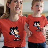 baby clothes twin boys girl t shirt cartoon mickey mouse print short sleeve coming home outfit fashion family look woman tee top