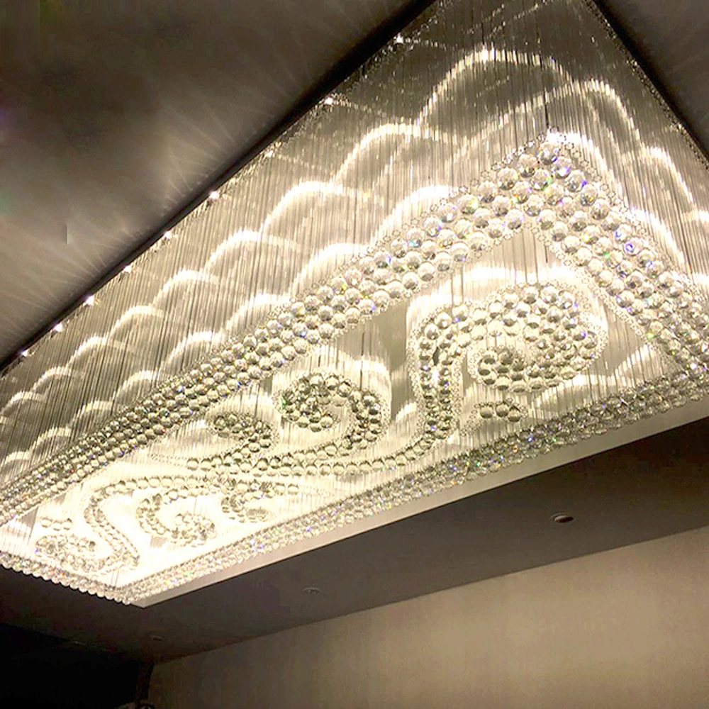 Арт деко дизайн большая Хрустальная Потолочная люстра освещение AC110V 220v