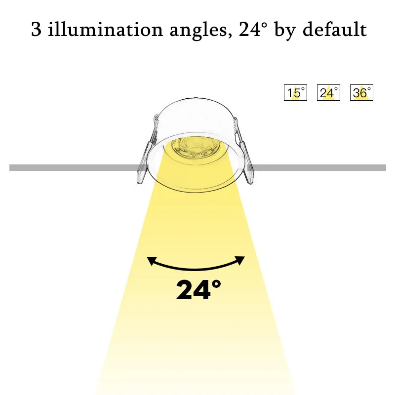 Ángulo ajustable profundo Anti-reflejos LED COB Downlight empotrable 5W 7W 12W 15W LED blanca redonda foco de techo Pic Background