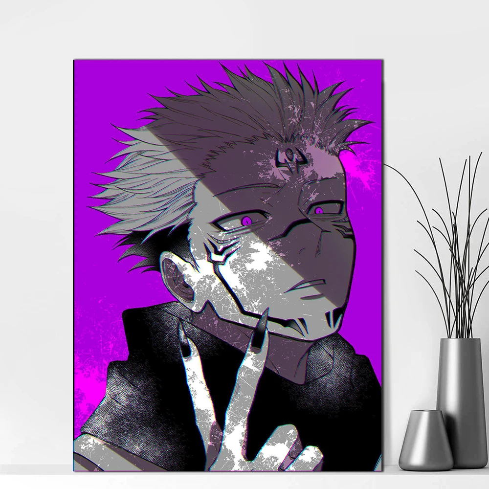 

Anime Decor Jujutsu Kaisen Sukuna Poster Wall Art Vintage Style Interior Paintings Modern Home Decoration Living Room Bedroom