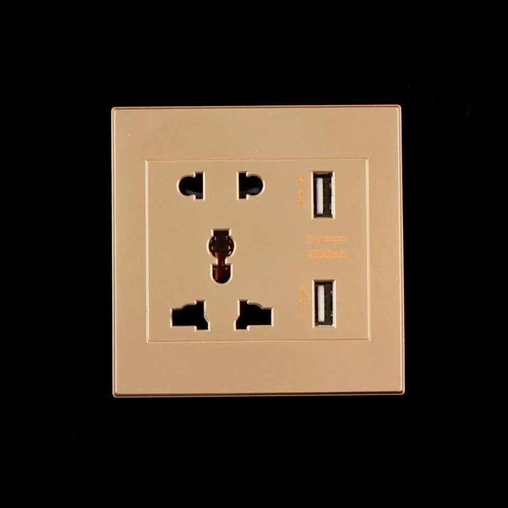 Двойной USB Порты и разъёмы 5V 2100MA Электрический настенный Зарядное устройство док