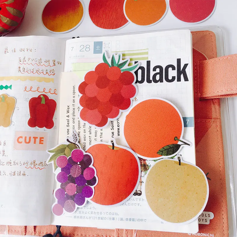 28Pcs/Set Hand Draw Fruit Sticker Vellum Paper DIY Craft Scrapbooking Album Junk Journal Planner Decorative Stickers | Канцтовары для
