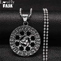2022 stainless steel viking divination alphabet charm necklaces silver color wolf paw long necklaces jewelry collier nz255s03