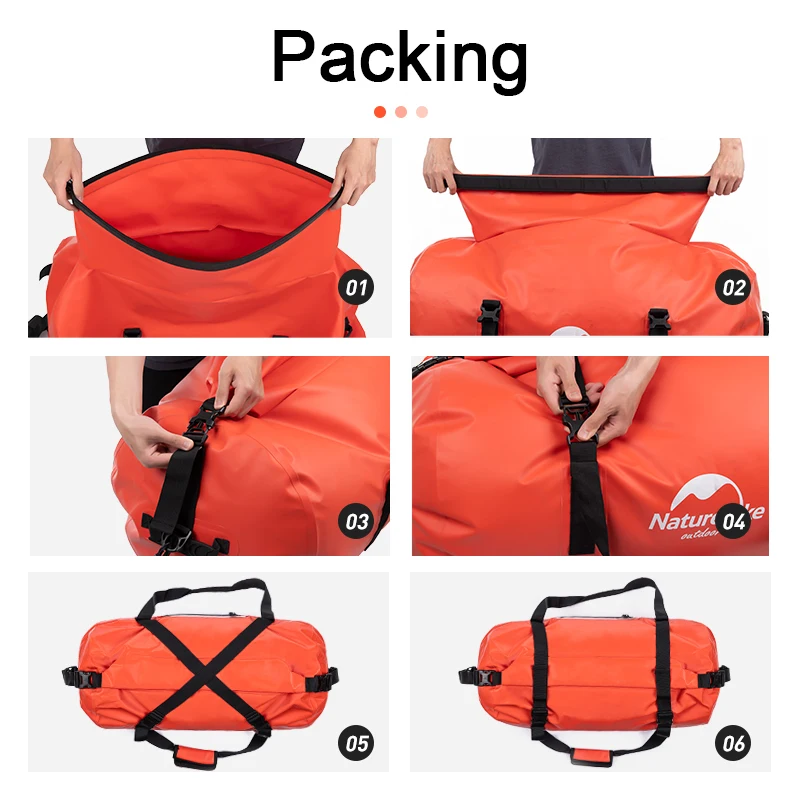 Водонепроницаемая сумка Naturehike 40/60/90/120l 500D ПВХ дорожный водонепроницаемый мешок
