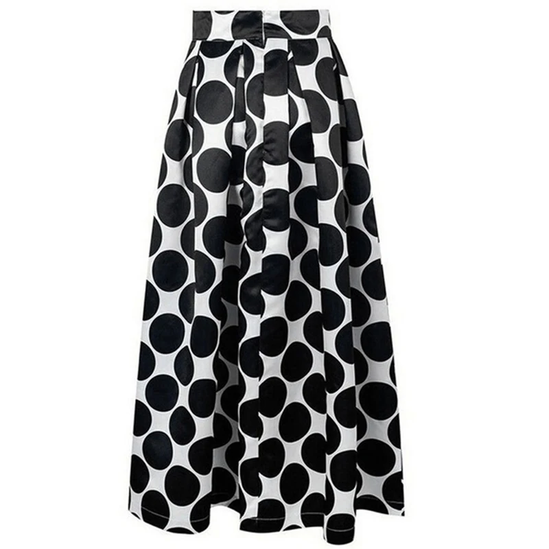 

Summer Women A-Line long skirt Elegant French Style Retro Skirt Fashion High Waist Slim Polka Dot Large A-Line Skirts Plus Size