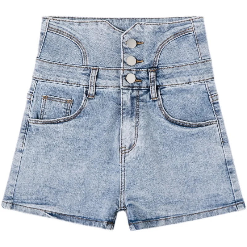 

Fashion jeans women 2021 women's summer new straight A-line slim stretch shorts