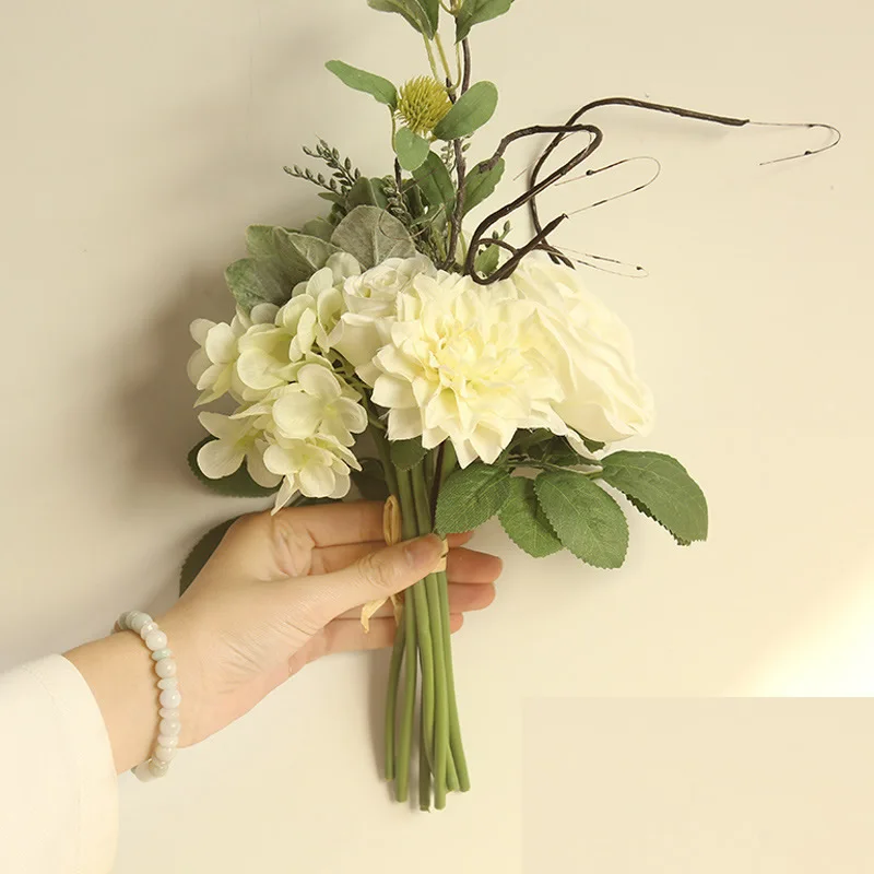 Kyunovia простой букет невесты шелковые розы искусственные цветы украшение для дома