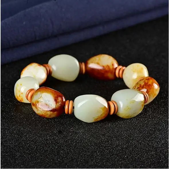 

Wholesale Red Skin Natural stone Bracelet Women White Original Stone Buddha Bead Bracelet Follow Shaped Jewelry
