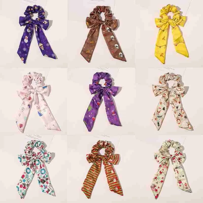 Резинки для волос с бантом резинки кроличьими ушками женщин рождественский