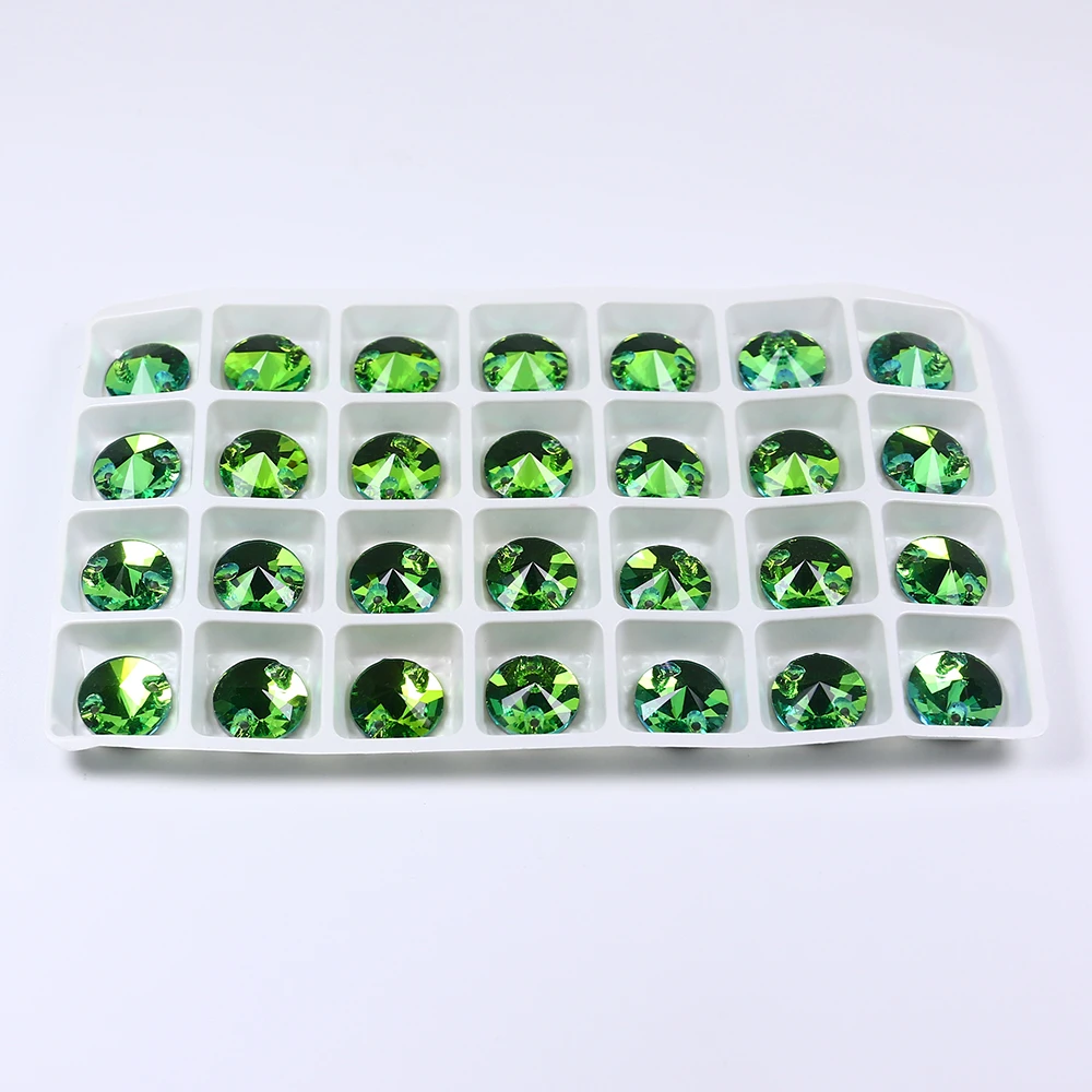 12 мм Красочные AB пришивные стразы кристалл K5 стеклянные с плоской спинкой