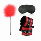 Эротический набор для БДСМ сексуальный кожаный плюшевый набор для сексуального бондажа наручники перо повязка на глаза флирт экзотические аксессуары для пар секс-игры