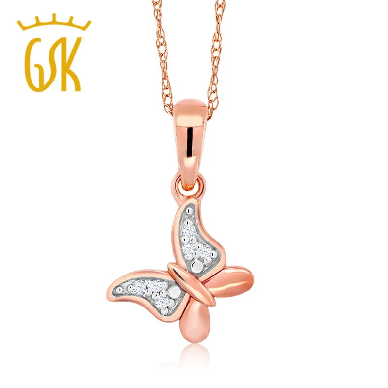 Ювелирные изделия с бриллиантами 18 К розовое золото 0 017ct натуральный белый