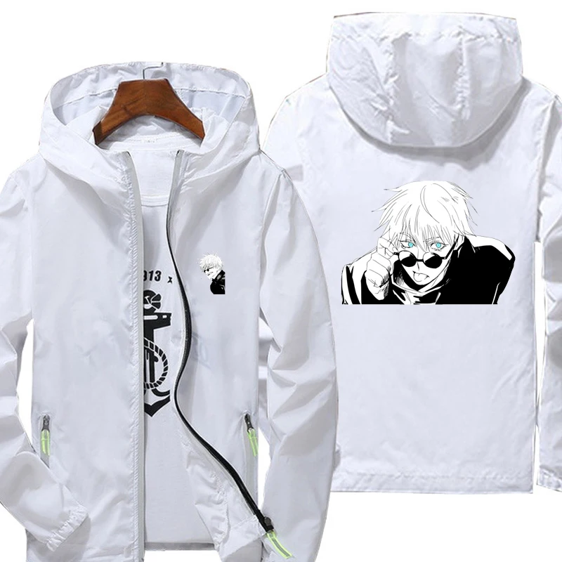 Jacket spring autumn fashion Jujutsu Kaise print top men's casual zipper jacket men's jacket large