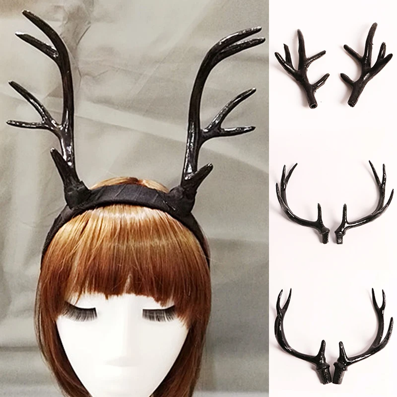 Имитация пластиковых оленьих рогов Декор косплей черный олень рог искусственный