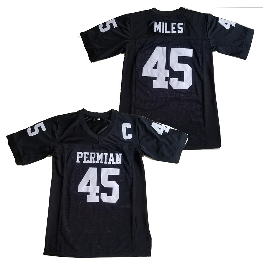 

BG American football jersey PERMIAN 45 MILES jerseys Embroidery sewing Outdoor sportswear Hip hop loose BLACK WHITE 2020 new hot