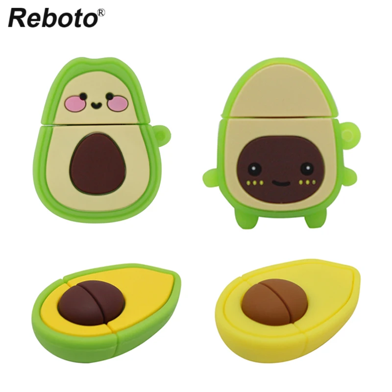 Cartoon Avocado Pear Fruit USB Flash Drive Pendrive 16GB 32GB 64GB Memory Stick 2.0 Pen drive drives | Компьютеры и офис