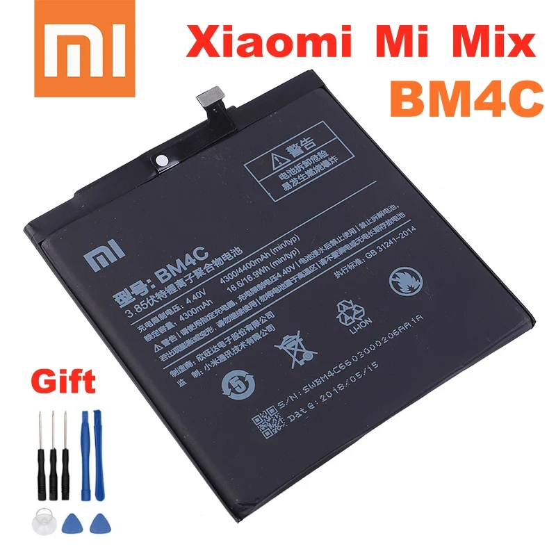 100% Оригинальный аккумулятор BM4C bm4c батарея для Xiaomi Mi Mix батареи Высокая емкость 4400