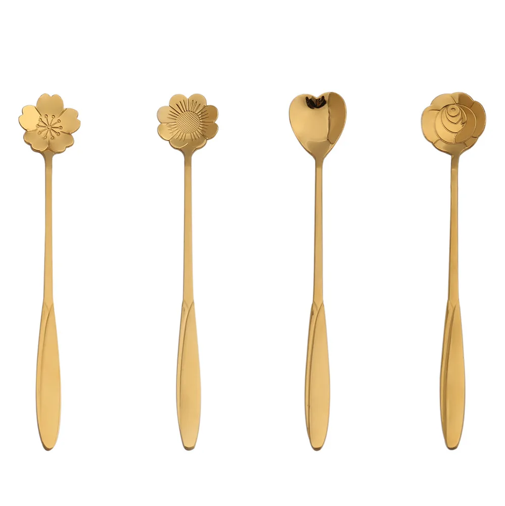 Длина круглой формы из нержавеющей стали молочный кофе ложки Десерт Мороженое