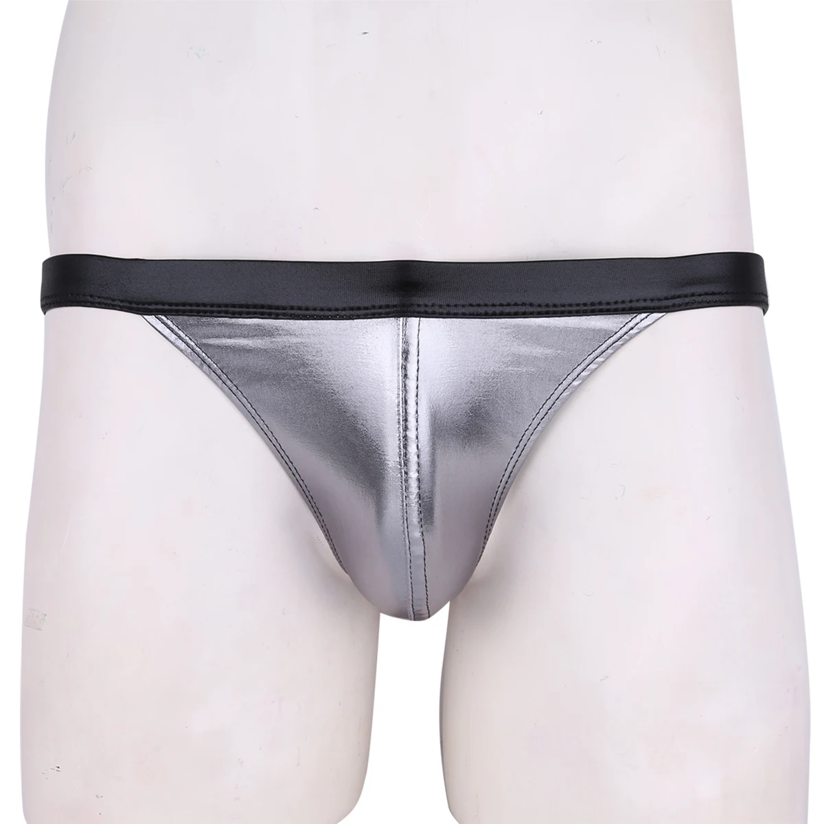 

Mens Erotic Lingerie Bikini Underwear Wetlook Patent Leather Low Rise Hot Sexy Panties Bulge Pouch Bikini Briefs Gay Underwear