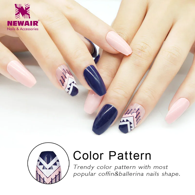 72 шт. коротких ногтей в форме балетной туфли, 3 комплекта полного покрытия с дизайном, искусственные накладные ногти с клеем, имитация натуральных ногтей.