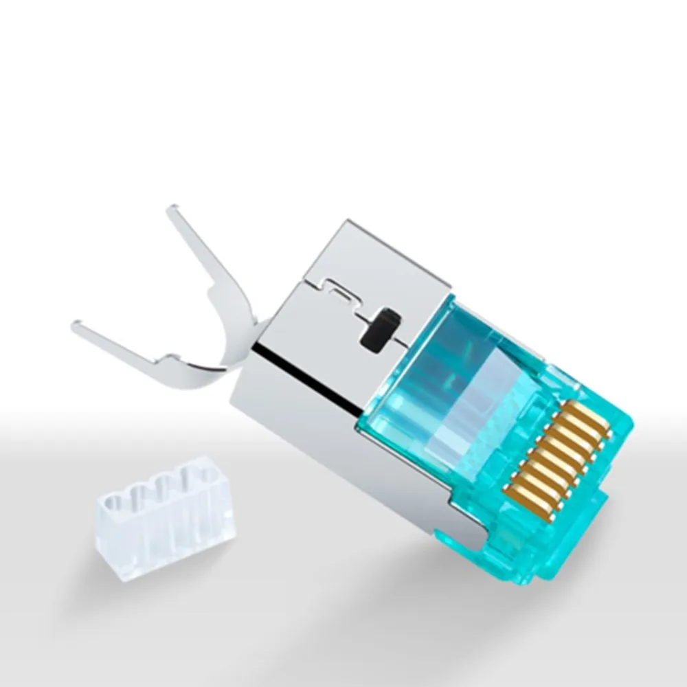 

Cat7 RJ45 Connector Shielded 10Gbps 50U Gold-Plated Crimper 8P8C RJ 45 Crystal Head Ethernet Cable Modular Cat 7 Network Adapter