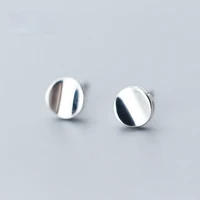 fashion simple geometric luster concave round stud earrings charm womens stud earrings leisure party jewelry gift