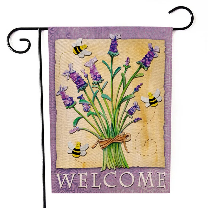 Lychee двухсторонние садовые флаги серии цветов и птиц льняные баннеры вечерние DIY