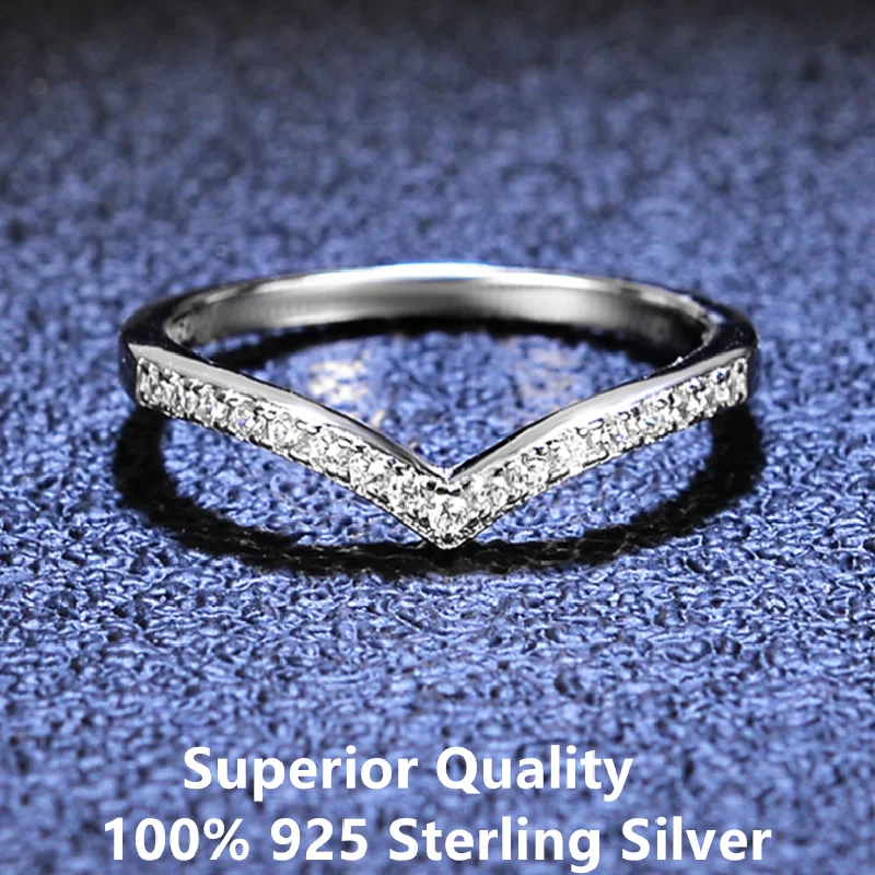 

925 г., серебристый Стерлинговый камень, Серебристый Камень, женская мода, 1 шт., diamante, v-образный ряд, маленькая Серебристая d-cor, алмаз