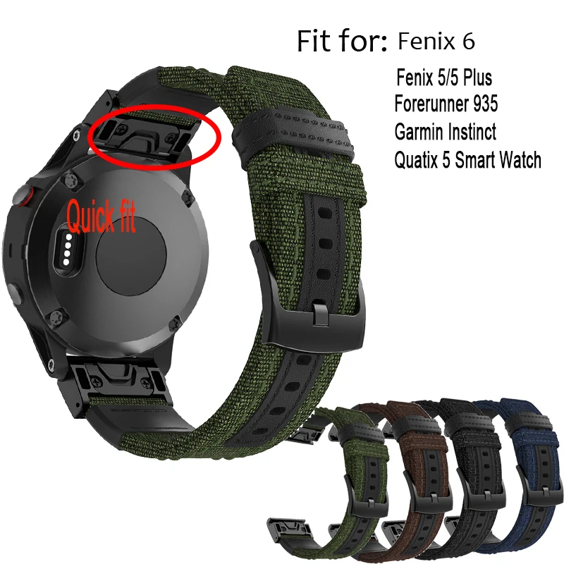 22 мм нейлон кожаный quick fit спортивные часы браслет ремешок для смарт-часов Garmin