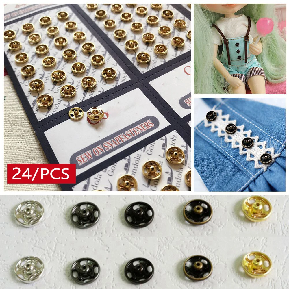 

24 шт. мини-кнопочная Пряжка для куклы 1/6 Сделай Сам Кукла Одежда металлическая пряжка невидимая застежка Ручная работа для куклы Одежда Швей...