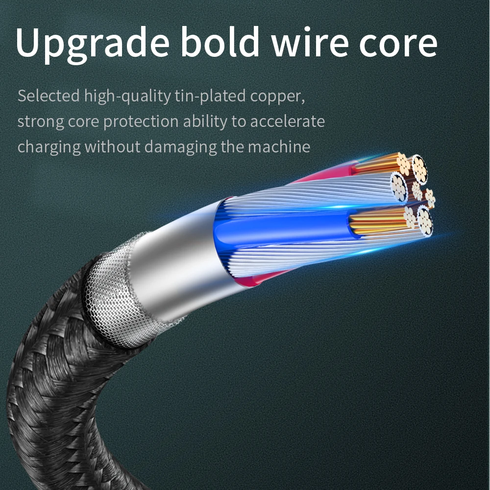 HEZUGOYI 3A LED USB Type C Cable Fast Charging Mobile Phone Charger Android Type-C Data Cord Charge For Xiaomi Samsung S10 | Мобильные