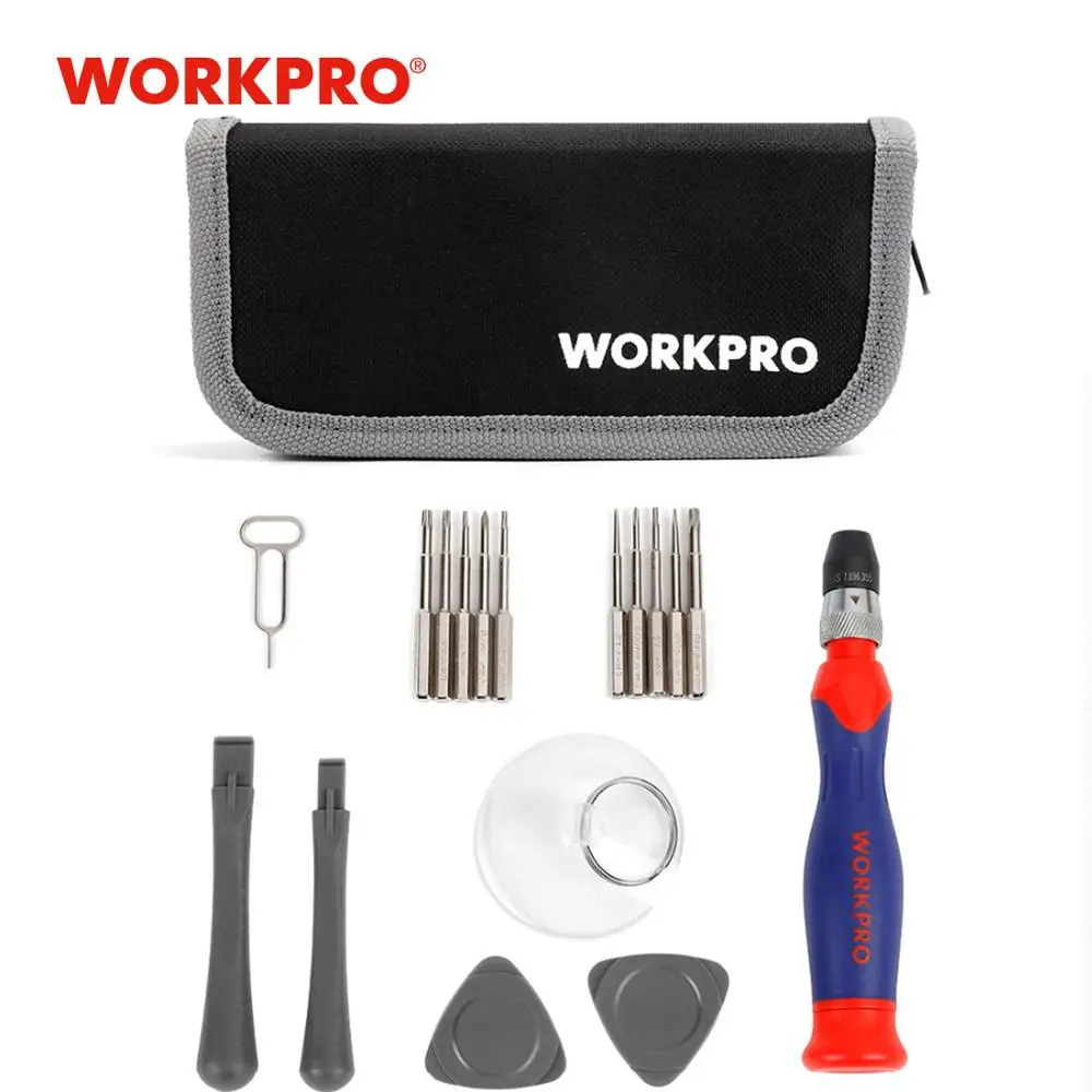 Прецизионная отвертка WORKPRO 17 шт. для Iphone электроники шлицевая Phillips Torx с функцией