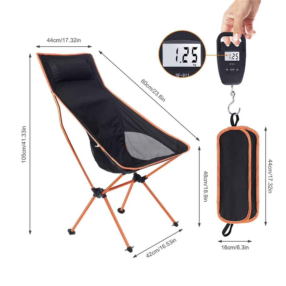 구매 경량 낚시 캠핑 바베큐 의자 야외 달 의자, 휴대용 접이식 확장 하이킹 좌석 정원 초경량 캠핑 장비