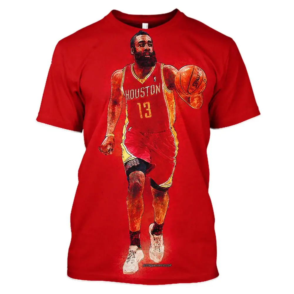 2019LBG NBA 3D печать футболка All Star James/Harden/Kobe Bryant Спортивная повседневная с коротким