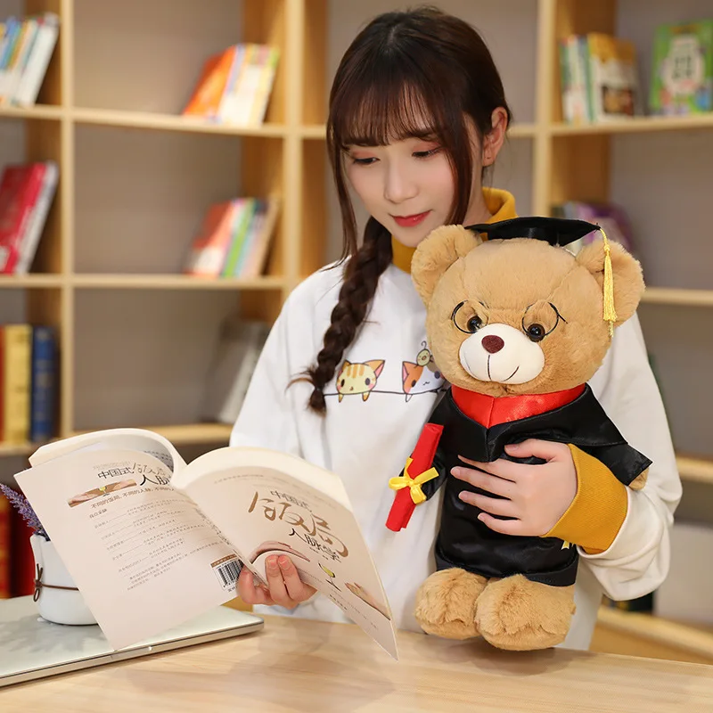 

24-40cm Dr. wearing a bear bear plush toy doll graduation bear doll rag doll super cute teddy bear graduation souvenir to send g