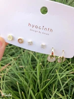 925 silver ear needle stud earrings minimalist fresh water pearl zircon set brass14kgold filled korea jewelry for women hyacinth