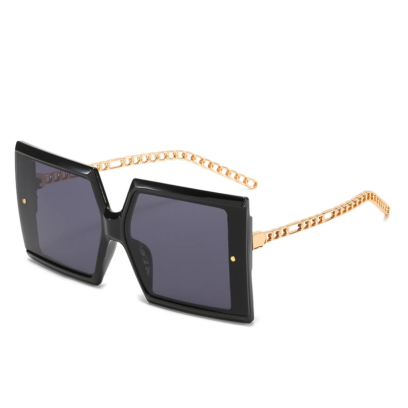 

S9234 New Arrival Square Sun Glasses Chain Designer Fashion Streetwear Women Sunglasses 2022