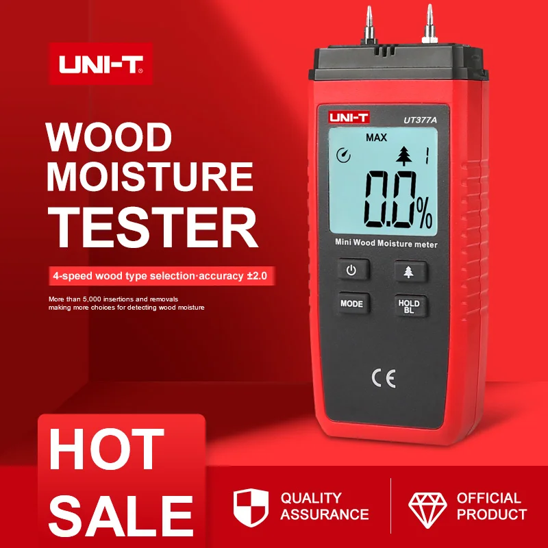 Цифровой измеритель влажности древесины UNI-T UT377A гигрометр прибор для измерения