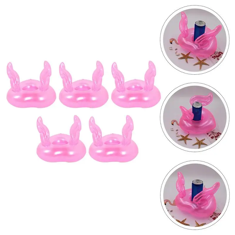 

5pcs Inflatable Angel Shape Coaster Summer Pool Floats Drink Cup Holder