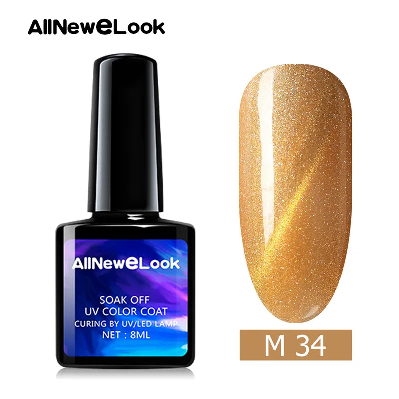 CA034 Allneweook УФ-гель для ногтей Cateye 8 мл Магнитный лазер лак для ногтей клей для ногтей - Цвет: CA034