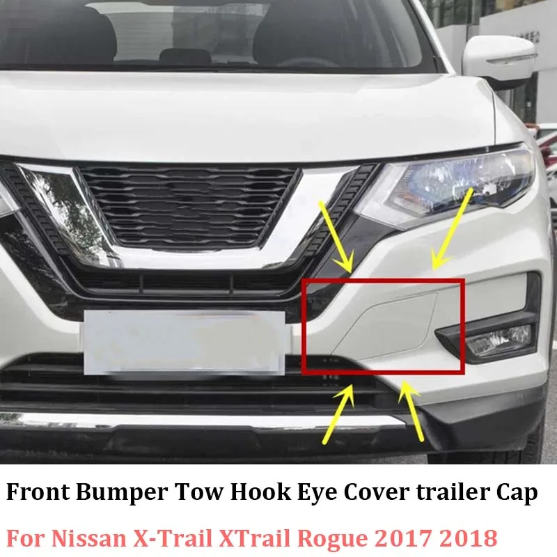 

Автомобильный передний бампер буксировочный крюк крышка чехол для Nissan X-Trail Rogue 2017 2018 2019 передний бампер чехол Кепки база Цвет