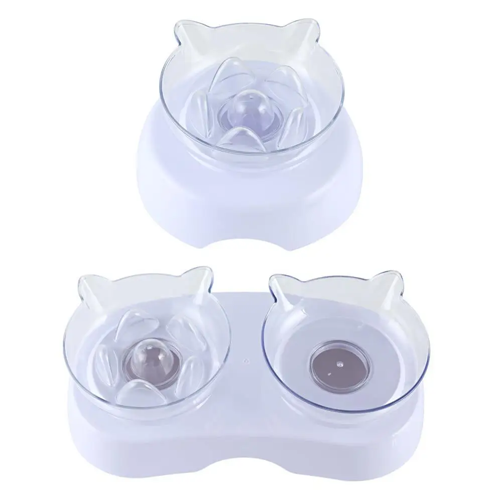 Водонепроницаемая прозрачная миска для кошек двойного назначения контроля