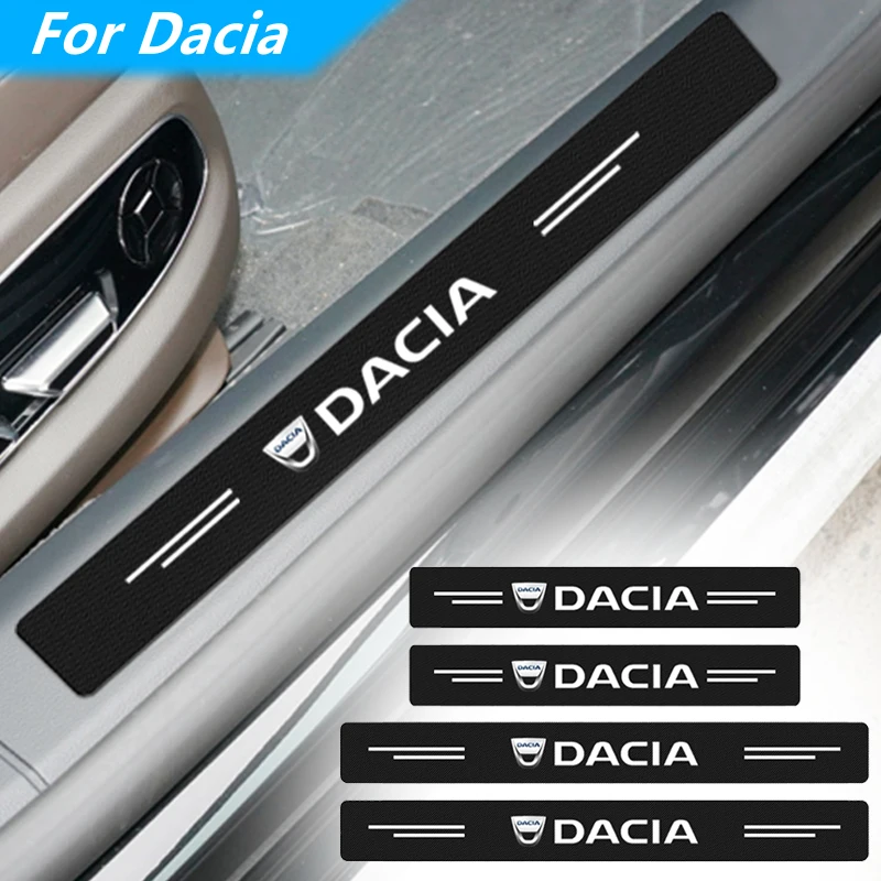 

4pcs Car Door Sill Plate Protect Sticker Scratch Decals For Dacias Duster 2020 Logan Sandero Stepway Lodgy Stepwa MCV 2 Spring