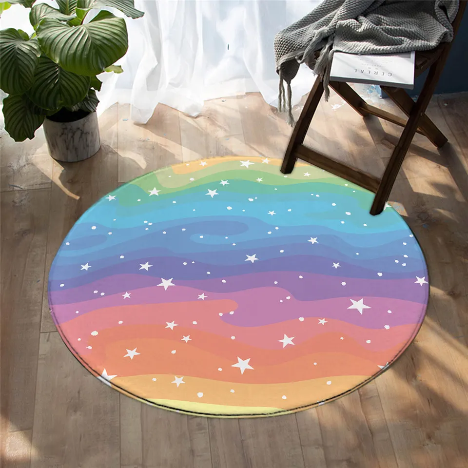 

Dreamy beautiful star round floor mat small carpet bedroom living room home decoration