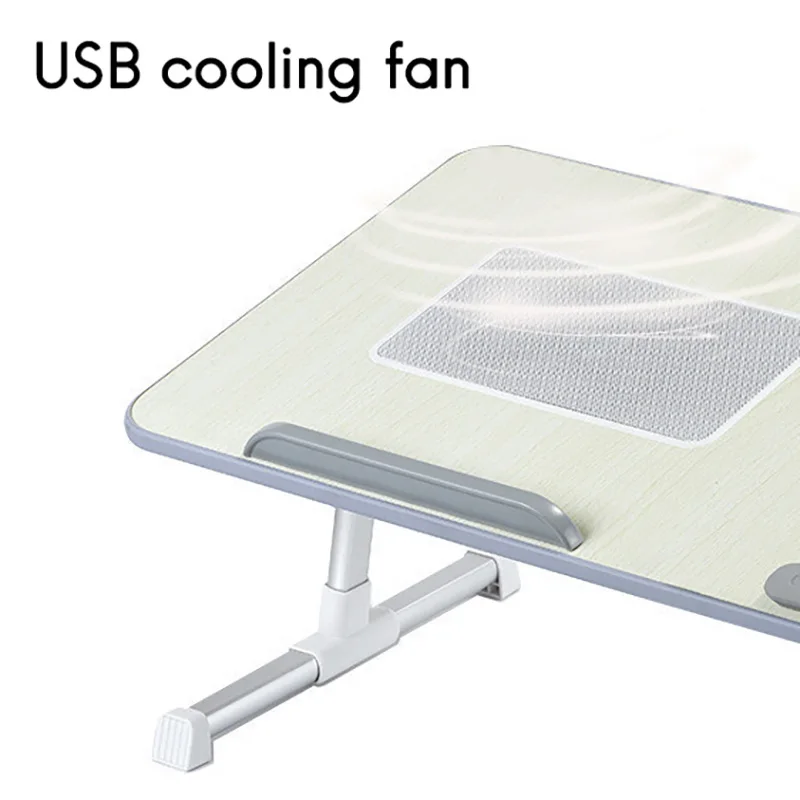 

Foldable Laptop Desk Multi-Angle Adjustment Liftable Portable Bed Desk Laptop Study Desk with USB Cooling Fan
