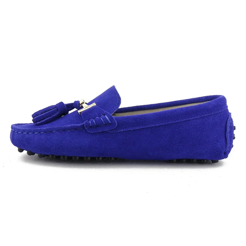 Royal blue Женская обувь на плоской подошве; повседневные лоферы из натуральной кожи на плоской подошве; женские мокасины; сезон весна-лето; женская обувь на плоской подошве; женская обувь для вождения - Цвет: Royal blue