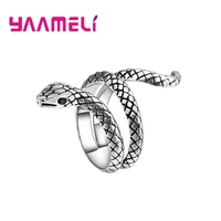 vintage statement snake rings 925 sterling silver anillos party jewelry gifts for women men couples hot sale fashion accessory