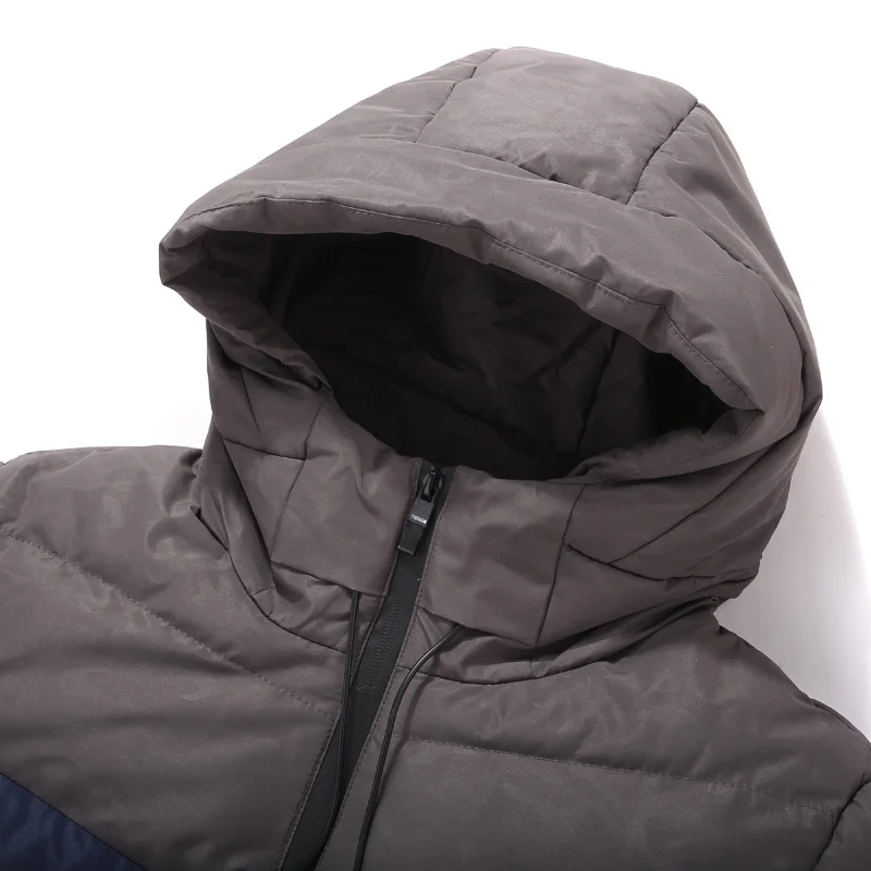Мужские зимние парки с капюшоном модные теплые хлопковые пальто на молнии 8XL