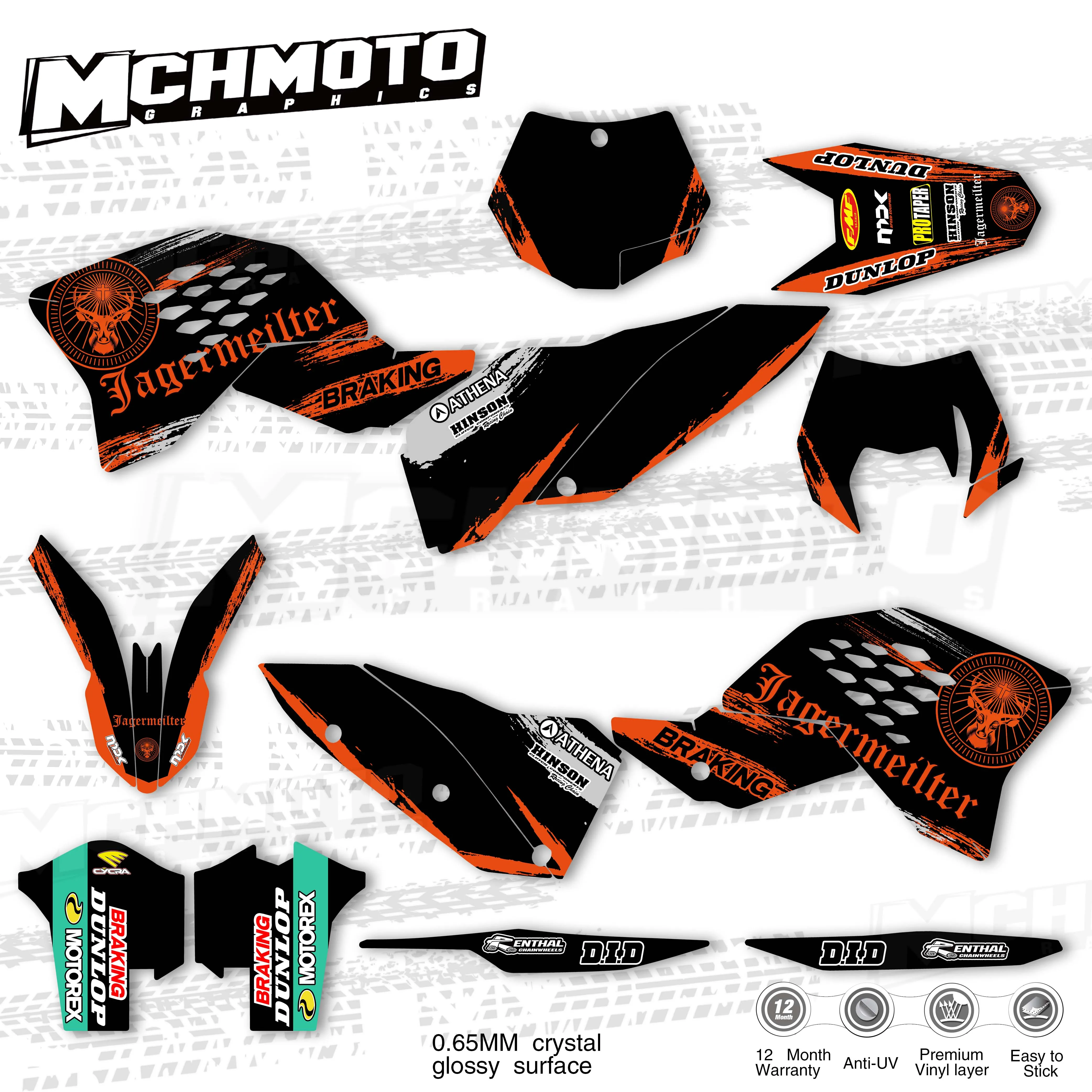 MCHMFG для KTM EXC EXC-F 125 250 300 450 530 2008 2009 2010 2011 полностью графические Наклейки на заднюю